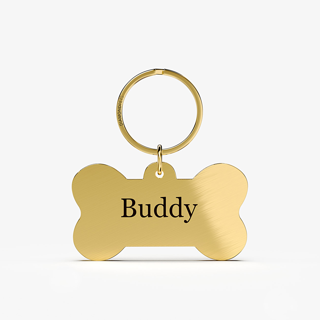 BRASS POSH POOCH DOG NAME TAG FRONT SERIF
