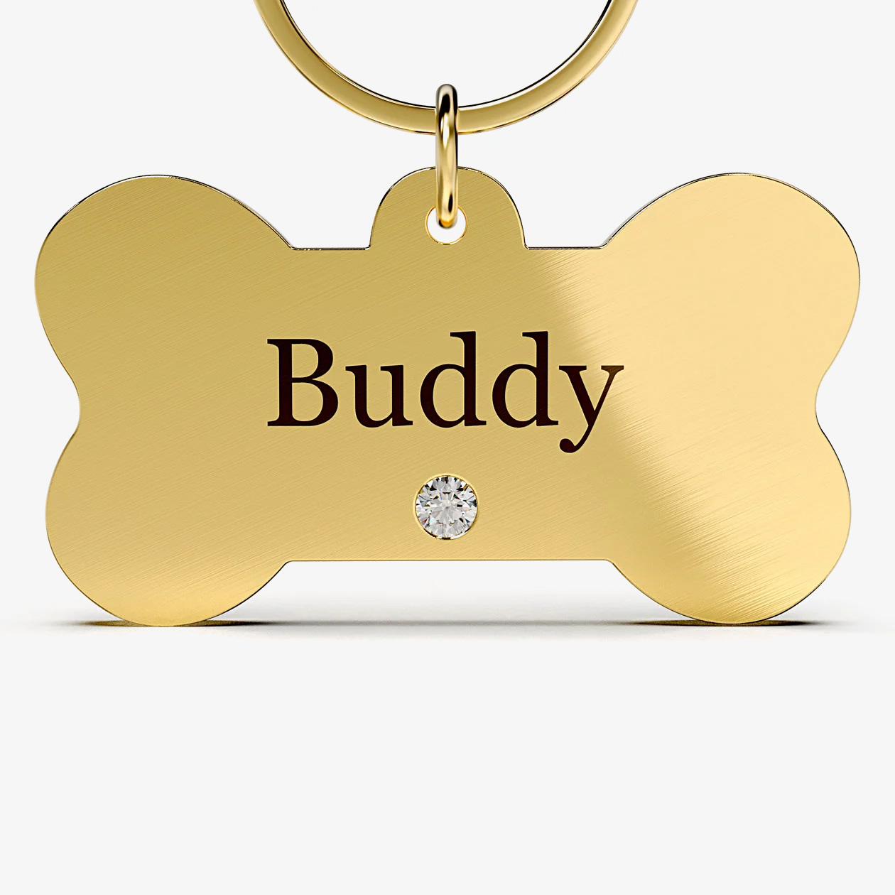 Posh Pooch Brass Real Diamond Name Tag For Dogs Diamond Pets 