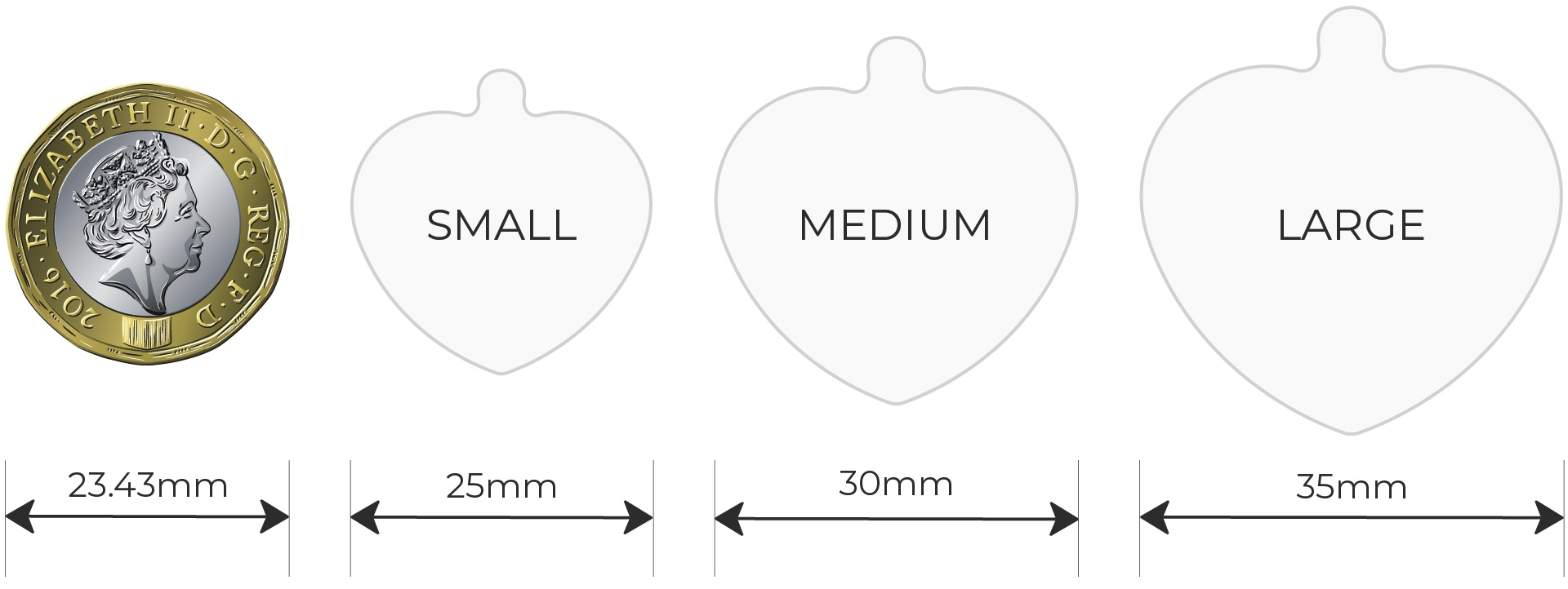 Pet Name Tag Size Comparison